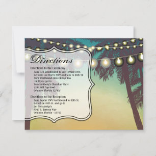 4.25x5.5 Direction Card Beach Sunset Palm Trees St