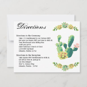 4.25x5.5 Direction Card Bohemian Cactus Succulents
