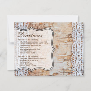 4.25x5.5 Direction Card country barn wood lace tri