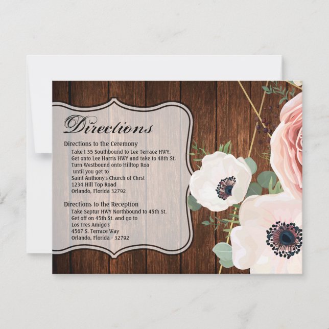 4.25x5.5 Direction Card Geometric Country Barn Woo (Front)