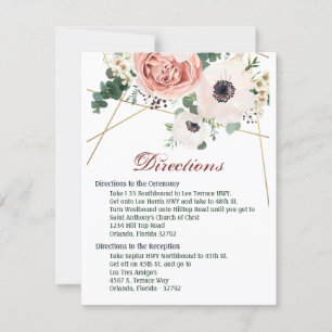 4.25x5.5 Direction Card Geometric Garden Rose Anem