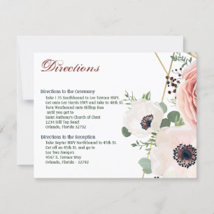 4.25x5.5 Direction Card Geometric Garden Rose Anem
