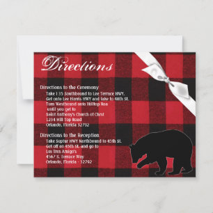 4.25x5.5 Direction Card Red Buffalo Plaid Bear Bla