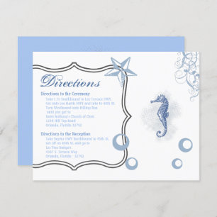 4.25x5.5 Direction Card Seahorse Sea Ocean Beach