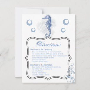 4.25x5.5 Direction Card Seahorse Sea Ocean Beach