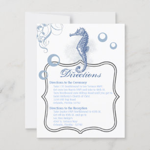 4.25x5.5 Direction Card Seahorse Sea Ocean Beach