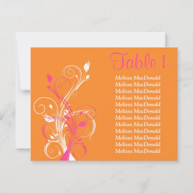 4.25x5.5 Orange Pink White Floral Card (Front)