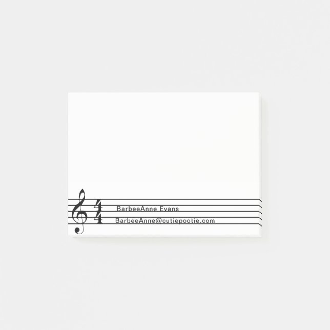 4/4 Time Post-it Notes (Front)