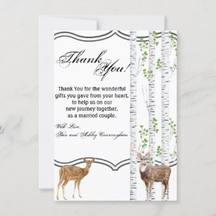 4.5x6.25 Thank You Card Deer Doe Woodland Buck