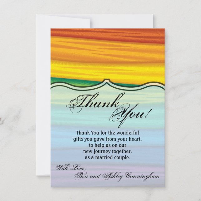 4.5x6.25 Thank You Card lgbtq rainbow flag lesbian (Front)