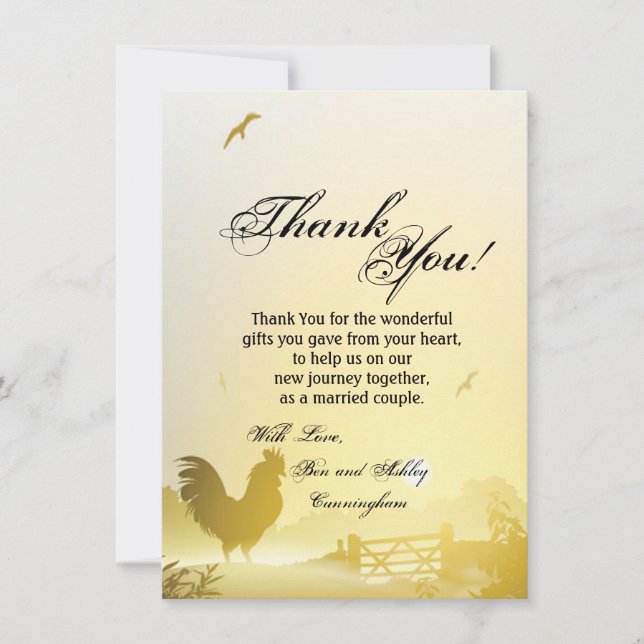 4.5x6.25 Thank You Card Sunny Morning Farm Country (Front)