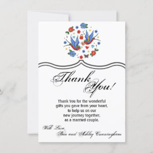 4.5x6.25 Thank You Card Traditional Bird Tattoo Sp