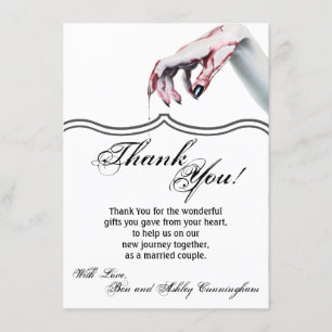 4.5x6.25 Thank You Card zombie blood drip vampire
