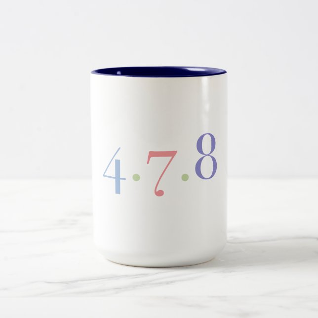 4 7 8 Breathing Technique | Meditation Two-Tone Coffee Mug (Center)