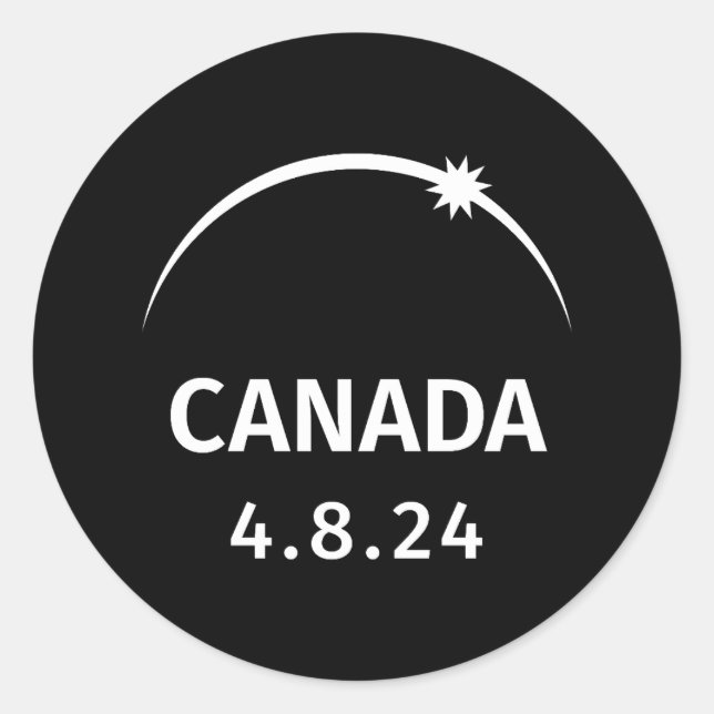 4.8.24 Solar Eclipse Canada Classic Round Sticker (Front)