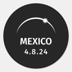 4.8.24 Solar Eclipse Mexico Classic Round Sticker