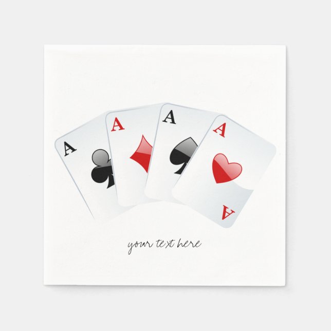 4 Aces Casino Paper Napkins Set (Front)