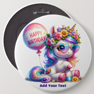 #4 Add Your Text /Happy Birthday 6 Cm Round Badge