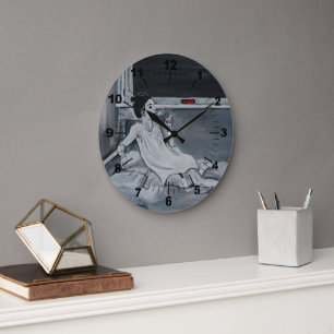 4 AM Painting by Alfred Fox Large Clock