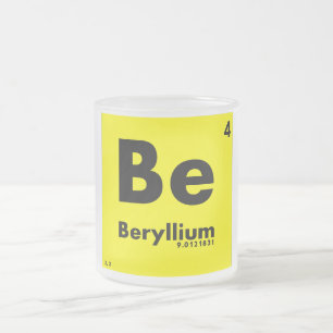 4 Beryllium   Periodic Table of Elements Frosted Glass Coffee Mug