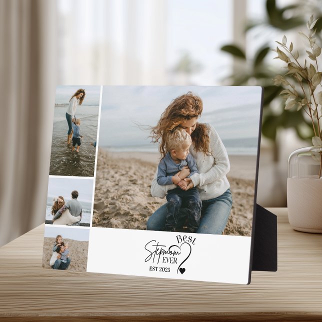 4 Best Stepmom Ever Custom Photo Collage  Plaque (Creator Uploaded)