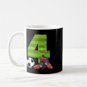 4 Birthday Soccer First Birthday Footll Kids Coffee Mug