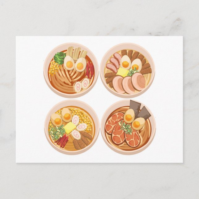 4 Bowls of Ramen Postcard (Front)