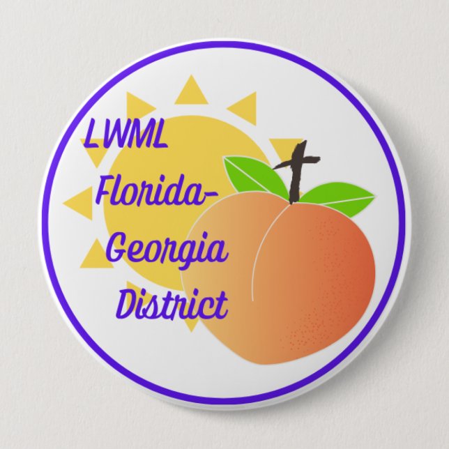 4" Button with LWML FL-GA logo (Front)
