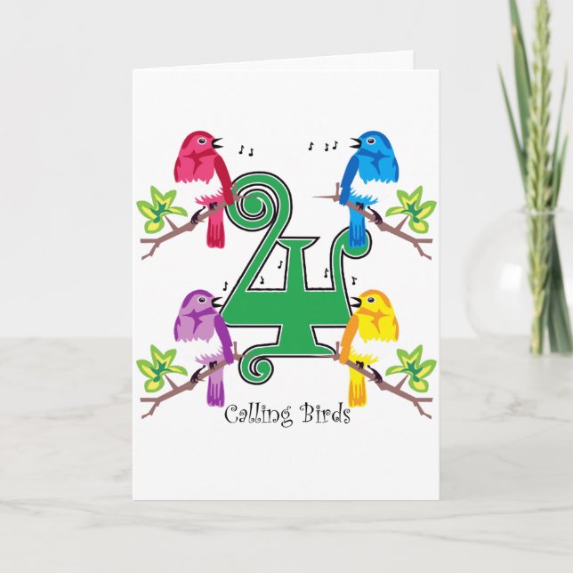 4 Calling Birds Holiday Card (Front)