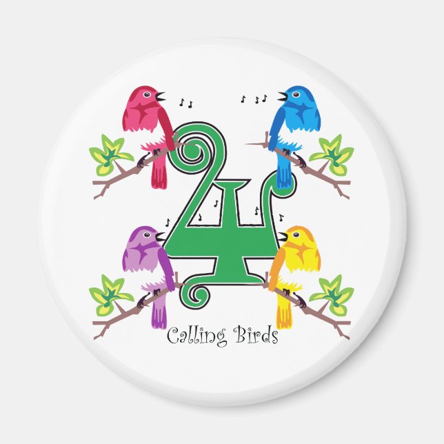 4 Calling Birds Magnet (Front)