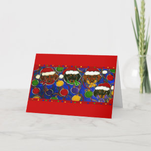 4 Christmas Doxies Card