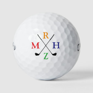 4 Color Initials or Short Four Letters Name Golf Balls
