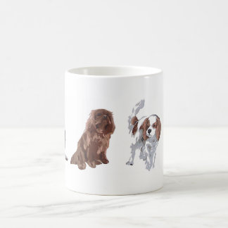 4 colors of Cavalier King Charles Spaniels. Mug