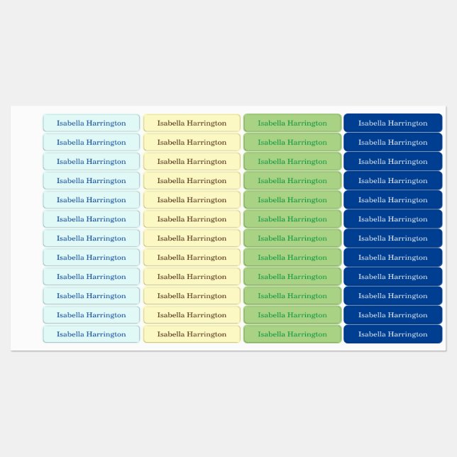 4 Colour Custom Name Iron-On Fabric Clothing  (Sheet)