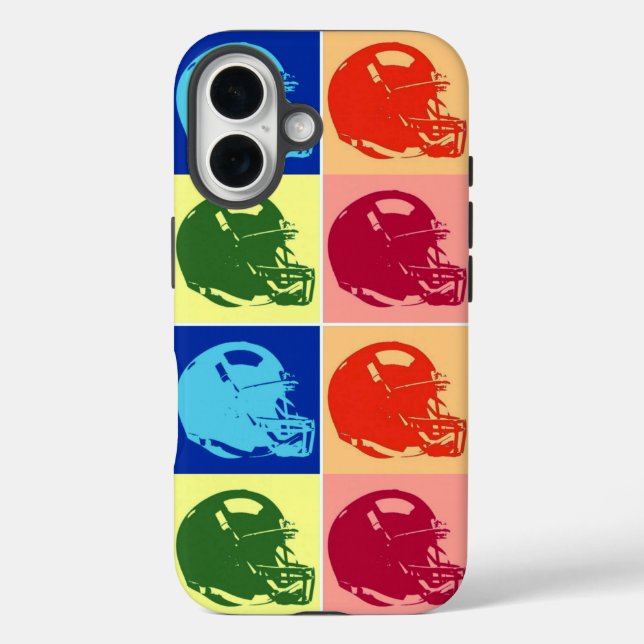4 Colour Pop Art Football Helmet Case-Mate iPhone Case (Back)