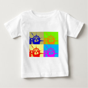 4 Colour Pop Art Lady Liberty Baby T-Shirt