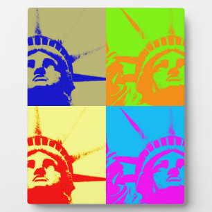 4 Colour Pop Art Lady Liberty Plaque