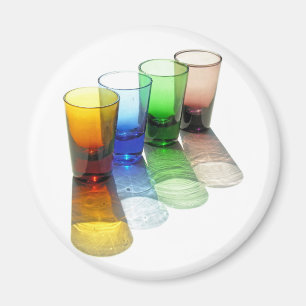 4 Coloured Cocktail Shot Glasses -Style 6 Magnet