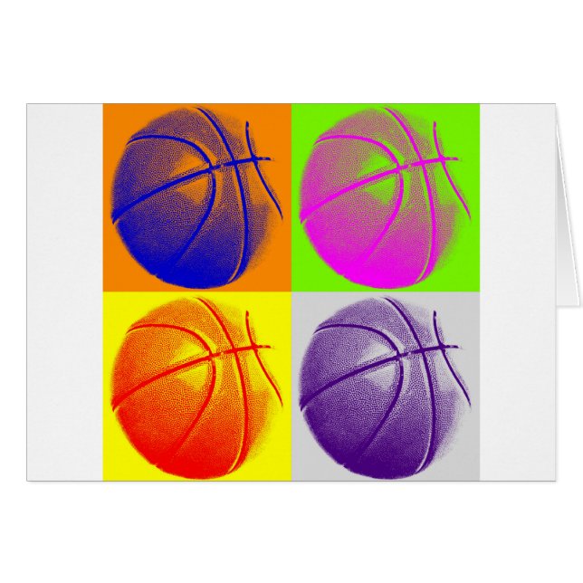 4 Colours Pop Art Basketball (Front Horizontal)