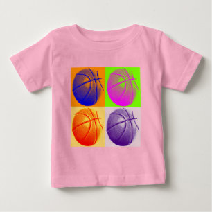 4 Colours Pop Art Basketball Baby T-Shirt