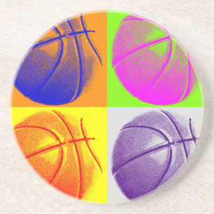 4 Colours Pop Art Basketball Coaster