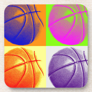 4 Colours Pop Art Basketball Coaster