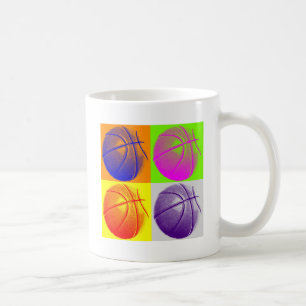 4 Colours Pop Art Basketball Coffee Mug