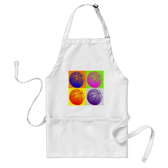 4 Colours Pop Art Basketball Standard Apron (Front)