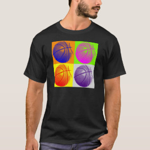 4 Colours Pop Art Basketball T-Shirt