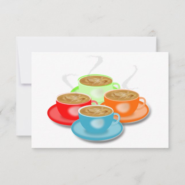 4 Cups of Coffee Invitations (Front)
