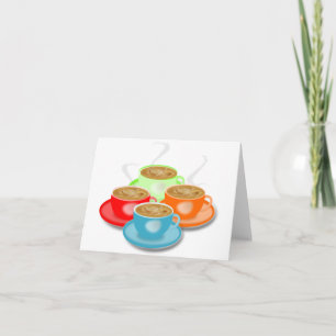 4 Cups of Coffee Note Cards