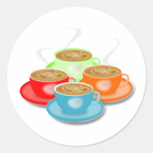 4 Cups of Coffee Stickers