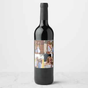 4 Custom Photo Besties Best Friends Wine Label
