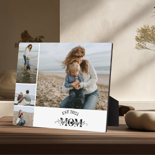 4 Custom Photo Collage Best Mum Ever  Plaque